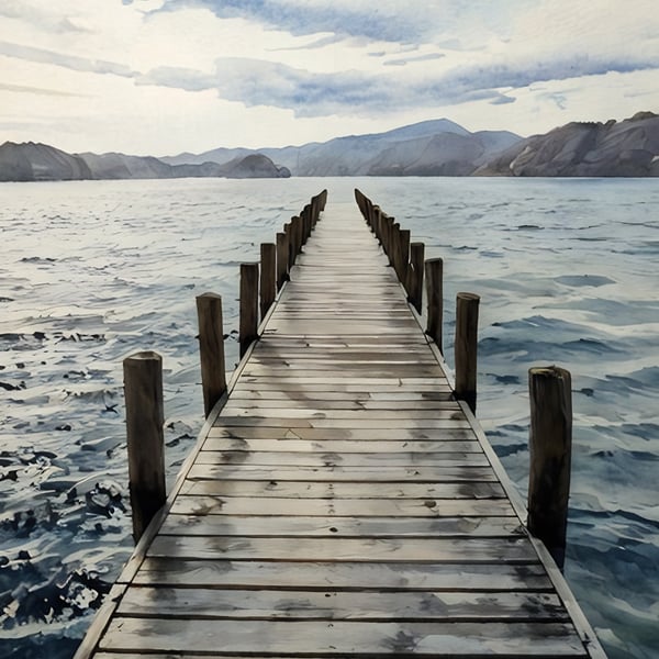 Jetty Lake District Blank Greeting Card A5