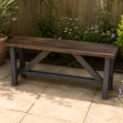 Handmade Rustic Pine Bench - Dark Walnut & Charcoal A-Frame Bench