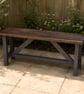 Handmade Rustic Pine Bench - Dark Walnut & Charcoal A-Frame Bench