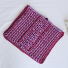 Crochet Laptop Sleeve Pattern - Recycled Yarn - Maeve - Beginner, UK & US Terms