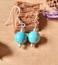 Turquoise & Silver Drop Earrings, Natural Stone Earrings, Boho Gemstone Jeweller