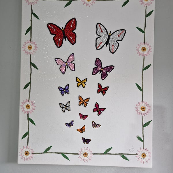 An explosion of butterflies. 