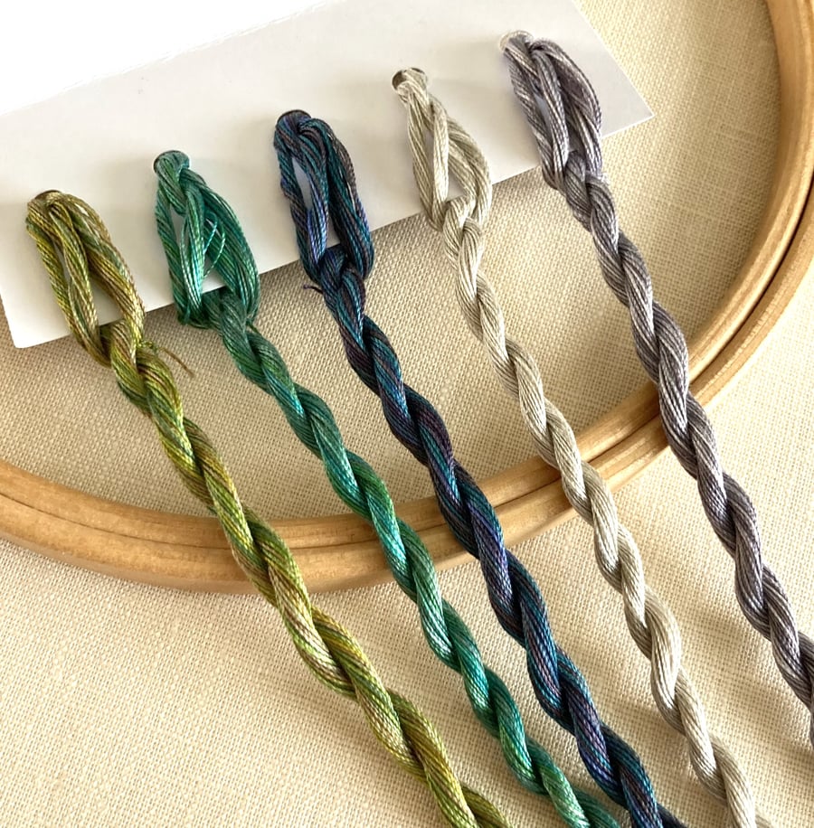 Fine Perle 16 Variegated Embroidery Thread - Lakeland Slate