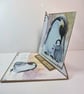 Warm Hugs at Christmas–  Handmade Penguin Easel Greeting Card - Image 3