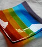 Fused glass Rainbow coloured square dish - Image 3