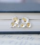 Sterling silver stud earrings inspired by lichen, keum boo earrings - Image 3