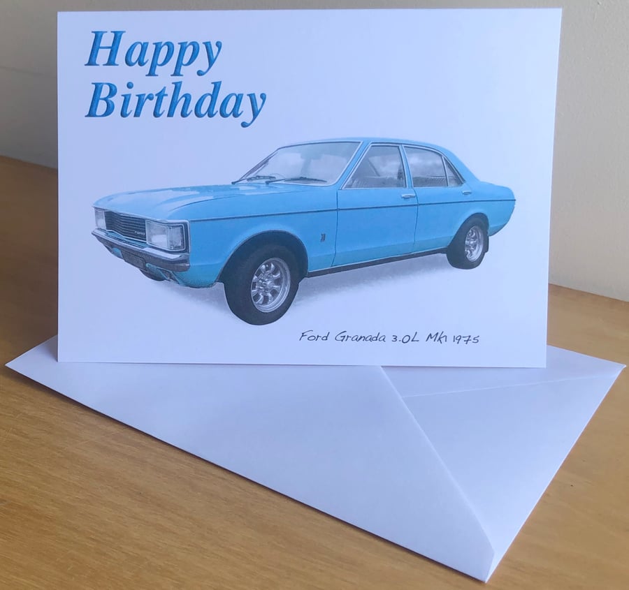 Ford Granada 3.0L Mk1 1975 - Birthday, Anniversary, Retirement or Plain Card