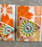 SALE Handmade Ceramic Triangular Spring Mandala brooch - Image 2
