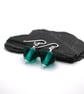 lampwork glass teal cone earrings