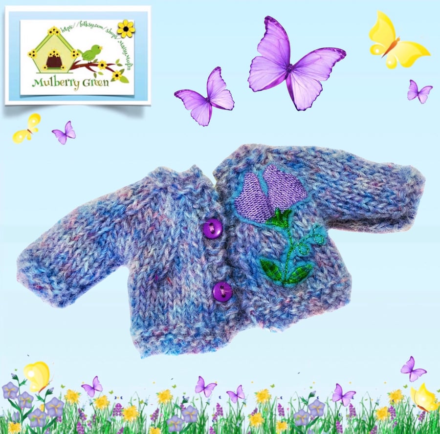 Shaded Lavender Embroidered Cardigan 