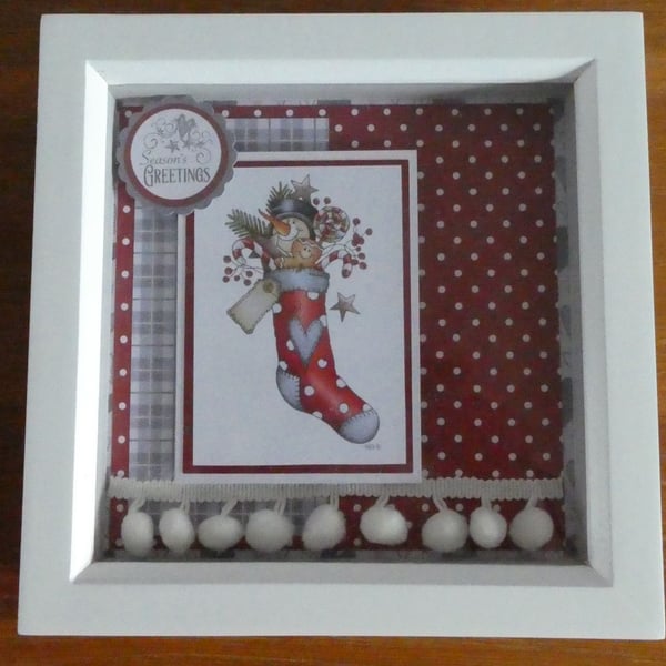 Seconds Sunday - Snowman In Stocking Box Frame