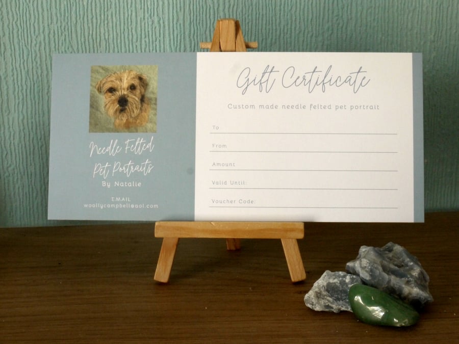 Gift Voucher for Custom Needle Felted Pet Portrait