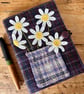 Notebook & Journal Cover with Daisy Flowers in Felt & Vintage Welsh Tweed  - Image 8