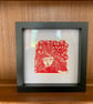 Mindfulness Moments - Small Lino Print in Red - Image 3