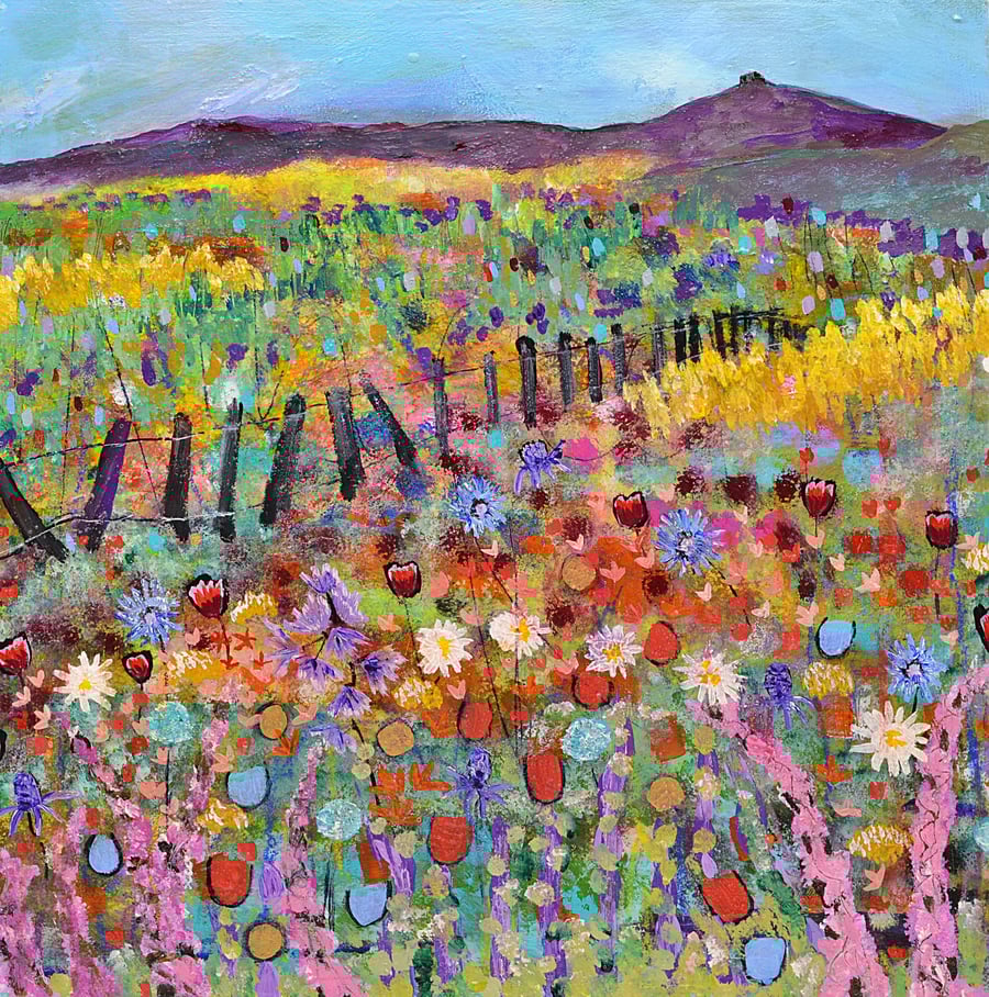 Original Painting of a Scottish Hill (Ready to Hang 12 x 12 inches)