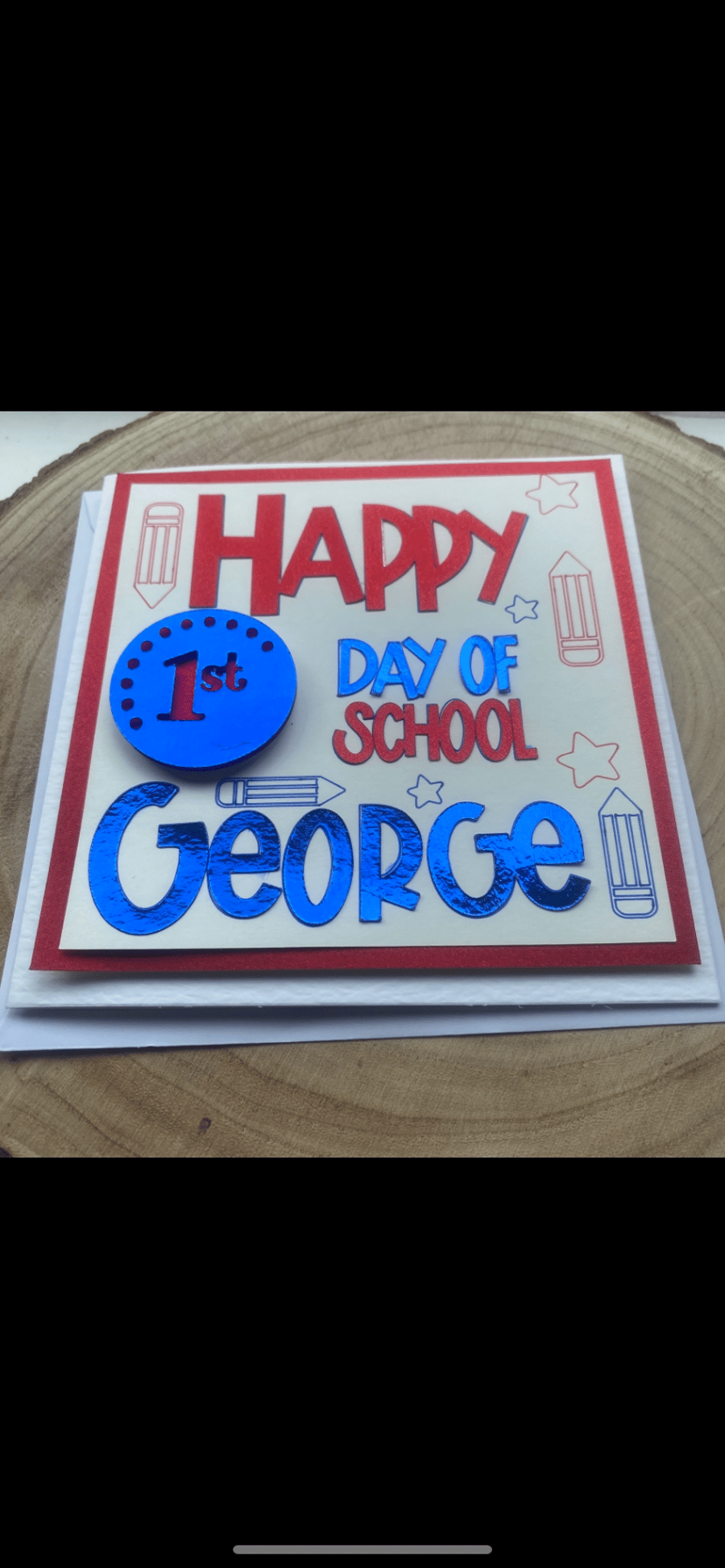 Personalised Happy First Day of School card 