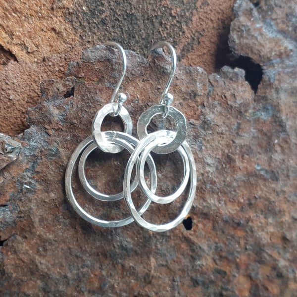 STERLING SILVER Hoop Earrings, Handmade Urban Jewellery