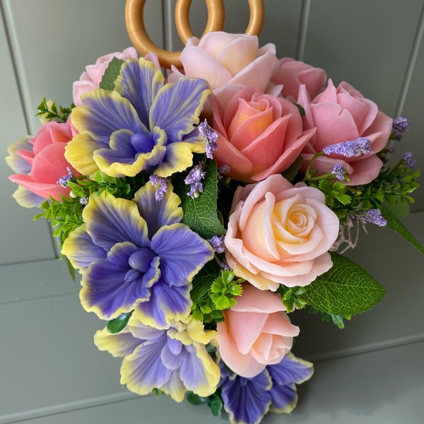 Solid Soap Roses & Orchids Bouquet: Ideal Wedding Gift: Customizable Colours