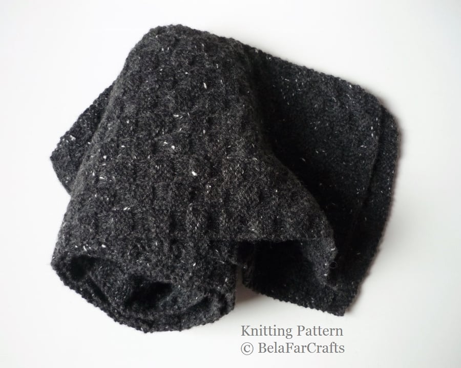 KNITTING PATTERN - Checkerboard Scarf - Beginners knitting