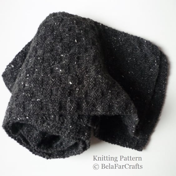 KNITTING PATTERN - Checkerboard Scarf - Beginners knitting