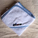 Train, Baby Towel, hand embroidered