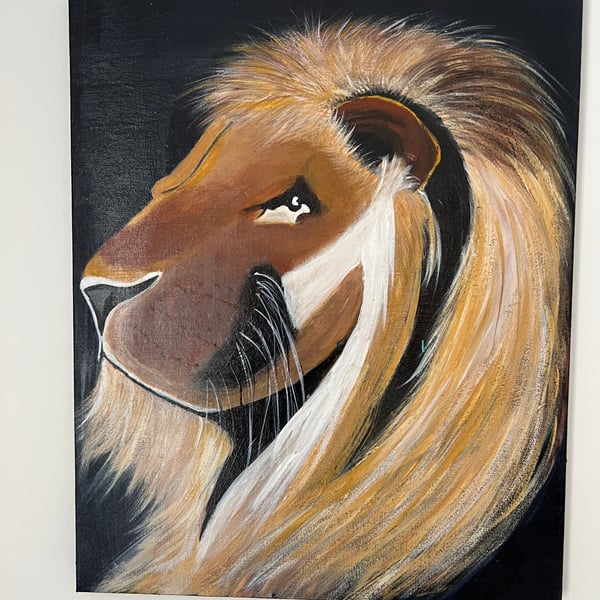 Lion Canvas Wall Art Original Royal Pride Cain