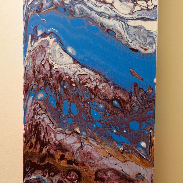 Original Acrylic Pour Painting – Modern Art – "Lava Lamp" - Ready to Hang 