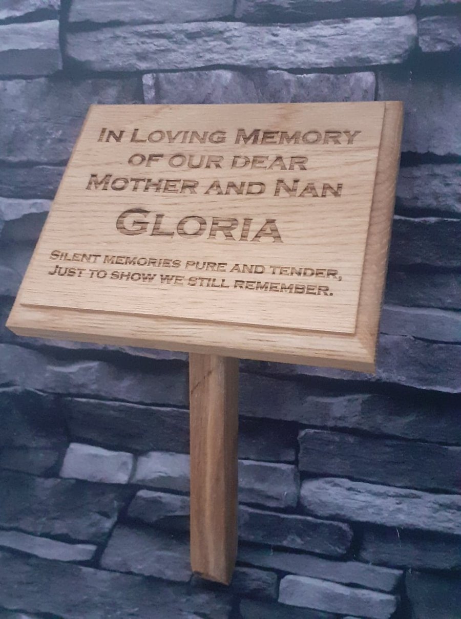  Oak Memorial Cemetery Garden Memorial Remembrance Woodland Grave Marker Plaque