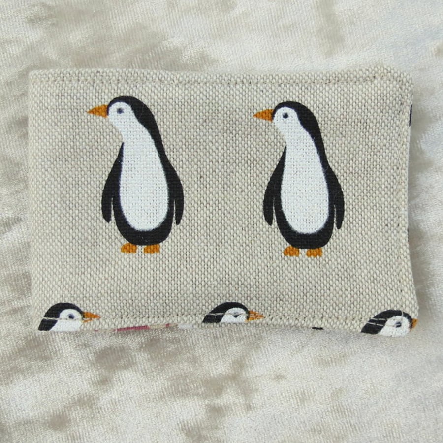 Ticket Sleeve.  Penguins.  Oyster card cover.