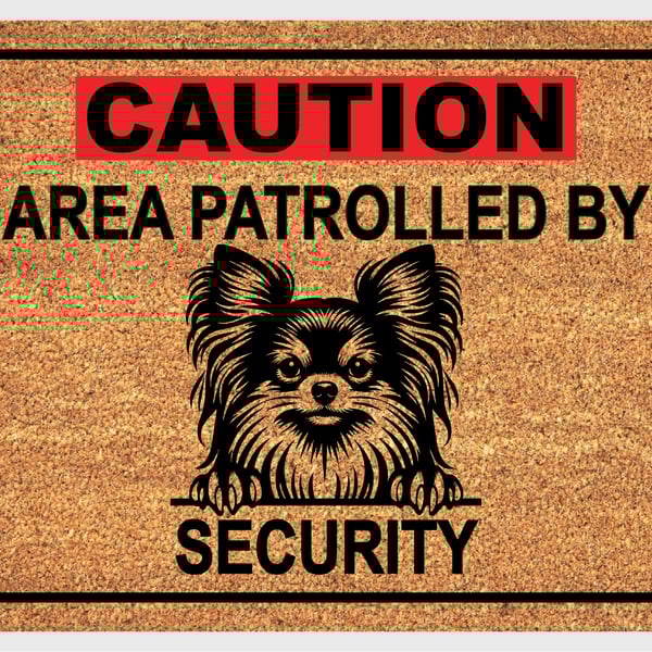 Chihuahua Security Door Mat No.3 - Chihuahua Welcome Mat - 3 Sizes