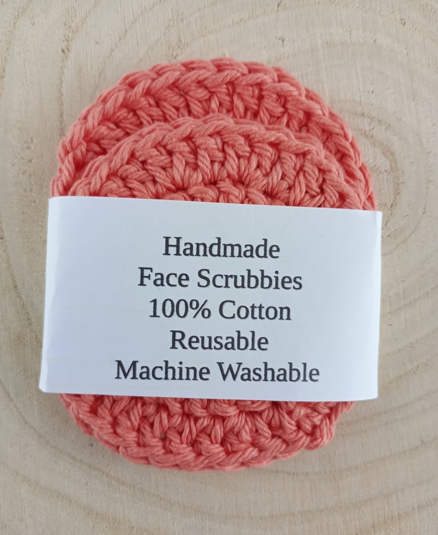 Makeup remover pads - Peach face scrubbies made from 100% cotton