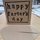 Farter's Day - father's day card - 5x5 inch card with envelope