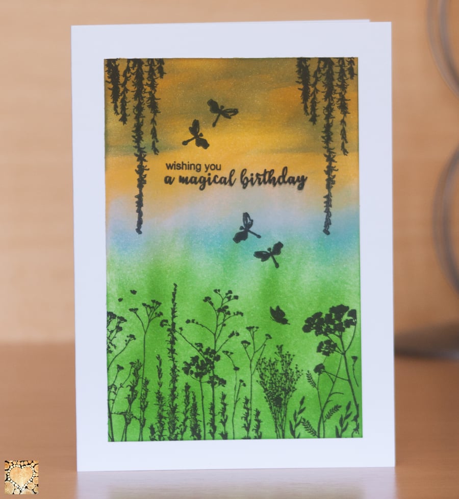 Magical Birthday wildflowers handmade card