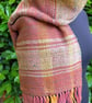 Handwoven Wool, Alpaca & Bamboo Scarf in Earthy Stripes - Image 4