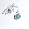 Aventurine and Sterling Silver Pendant NO CHAIN RESERVED ORDER - UK Free Post