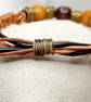 Wooden Beads & Bronze Chunky Bracelet - Image 2