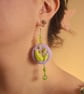 Clay Earring - 'Leafy Purple Skies' - Image 2