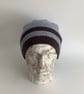 SLOUCH BEANIE hat 'Traveller'. Alpaca and wool blend. Ice blue, brown. - Image 4