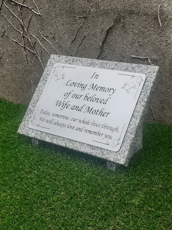 Personalised Granite Memorial Marker Gravestone Memorial Stone Slanted Grave Sto