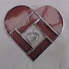 Stained Glass Heart Heart Suncatcher - Pink