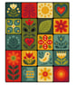 309 - Folk Hearts and Garden Quilt style Sampler Cross Stitch Pattern(PDF Chart)