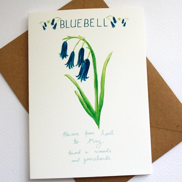 Bluebell- British wild flower card