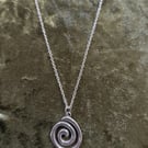 Artisan Silver Plated Swirl Necklace 18" Chain Gift Boxed