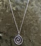 Artisan Silver Plated Swirl Necklace 18" Chain Gift Boxed