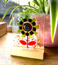 Green and Red Glass flower suncatcher - Image 5