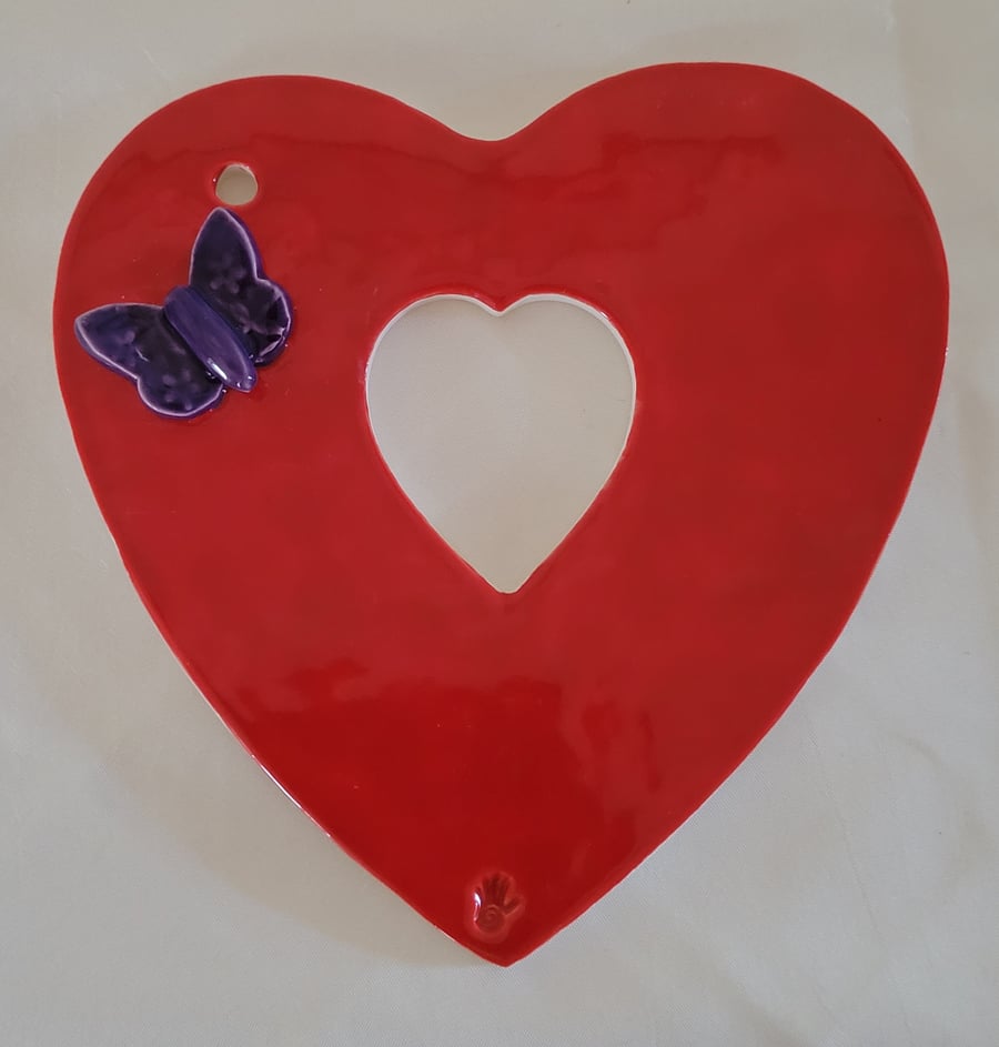 Heart with butterfly wall-art