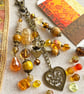 Handmade boho-glam bag charm with semi-precious Citrine, November's birthstone - Image 3