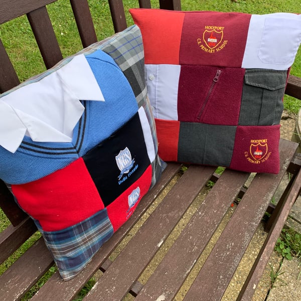 Memory and keepsake cushion - School uniform cushions
