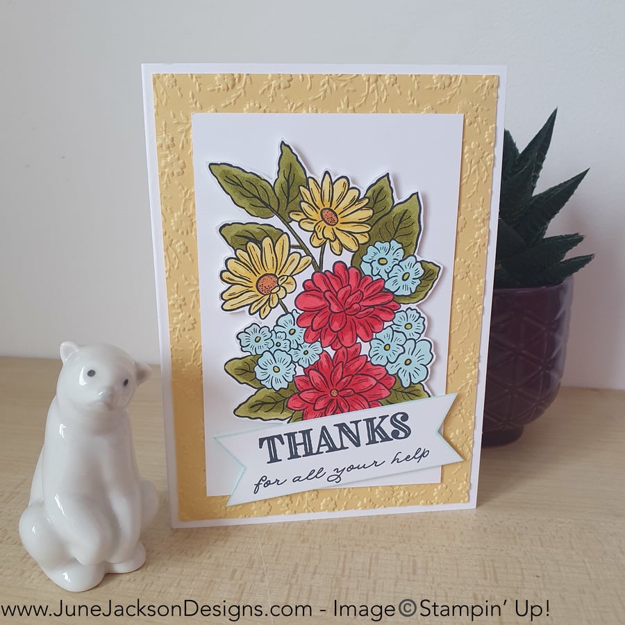 A floral thank you card