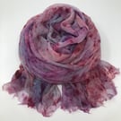 Feather weight cashmere scarf-shawl with Indigo 